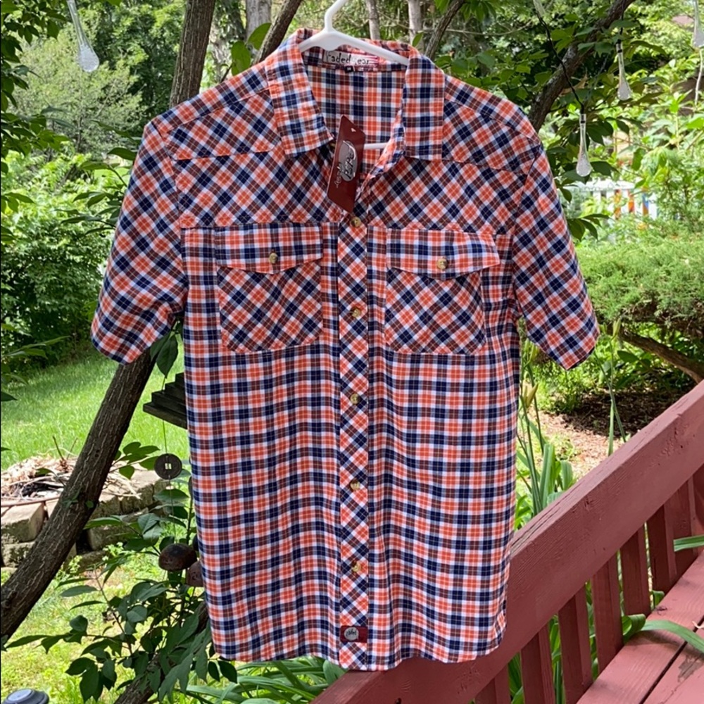 NWT boys faded gear short sleeve button down shirt